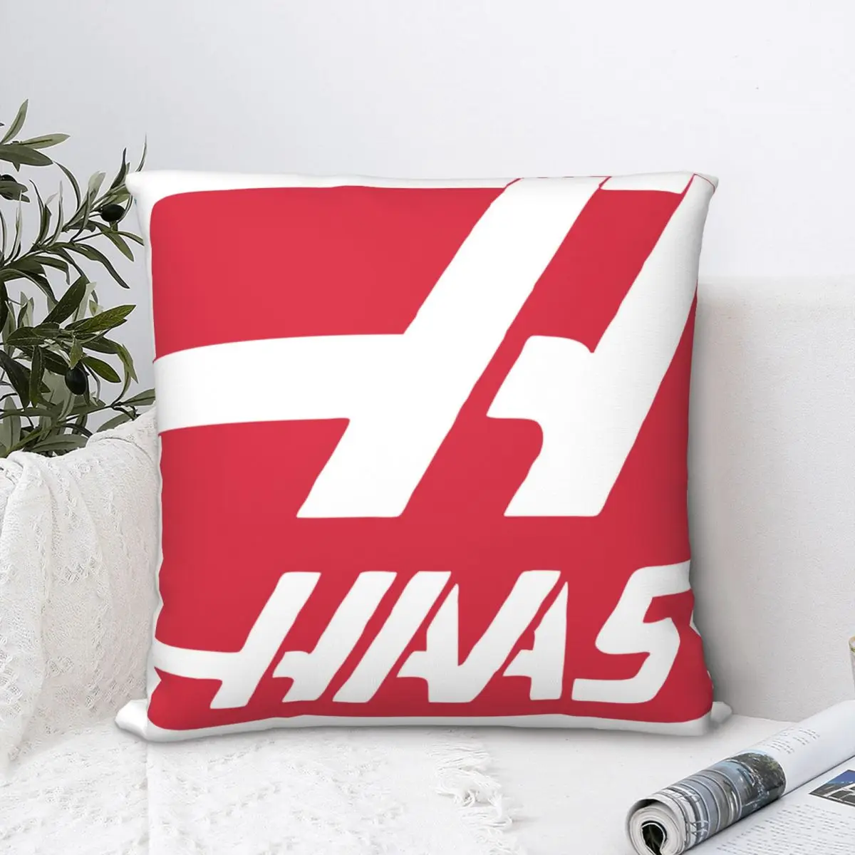 

Haas F1 Team Square Pillowcase Polyester Pillow Cover Velvet Cushion Decor Comfort Throw Pillow For Home Car