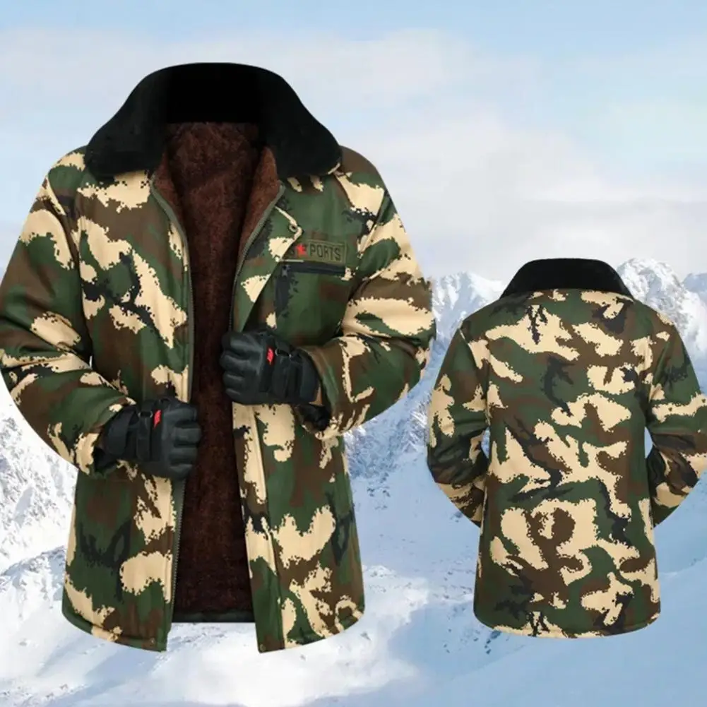 

Популярное хлопковое пальто с 3D вырезами, плотное модное мужское зимнее пальто-карго с отложным воротником и плюшевой подкладкой, куртка, пальто, устойчивое к холоду
