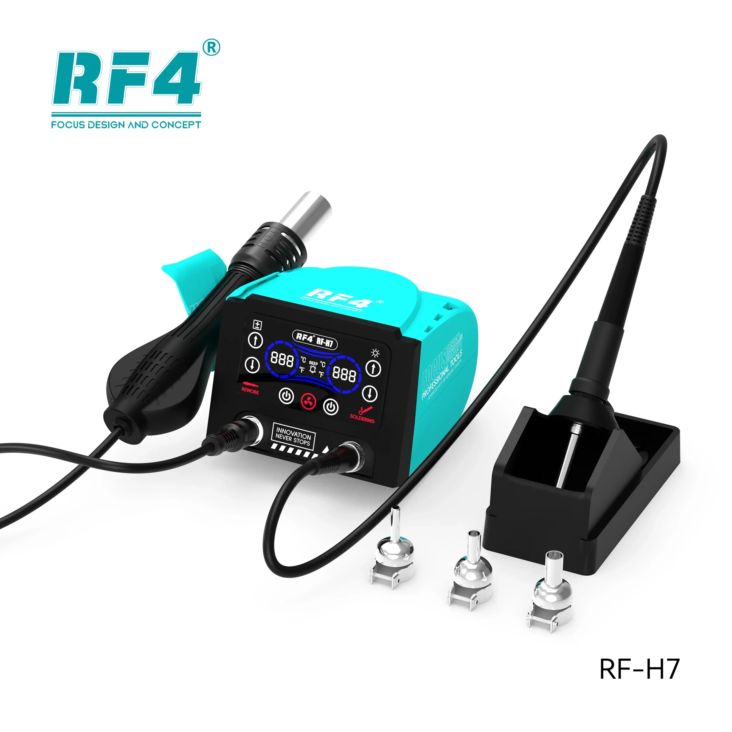 RF4 RF-H7 2 в 1 сварочный стол горячего воздуха электрическая паяльная станция 600 Вт с