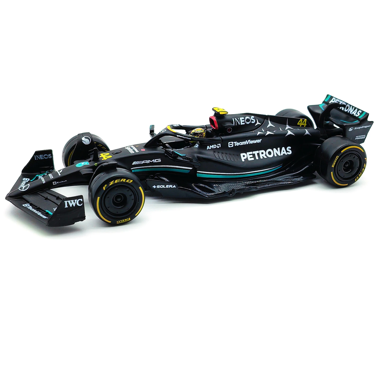 Bburago 1:43 Mercedes AMG 2023 W14 E Performance # 44. Статическая имитация литья под давлением сплава