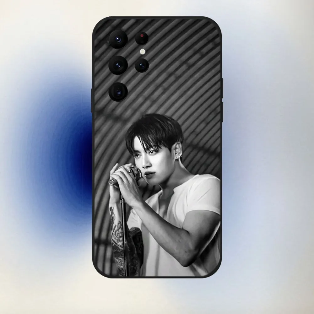 Чехол для телефона Kpop J-JungKookS-S Samsung S24 23 22 30 21 10 9 Ultra Plus Lite FE 5G черный мягкий чехол