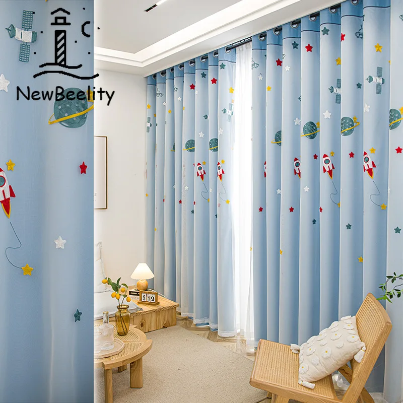 Шторы из полиэстера с вышивкой тканевые занавески в современном стиле для