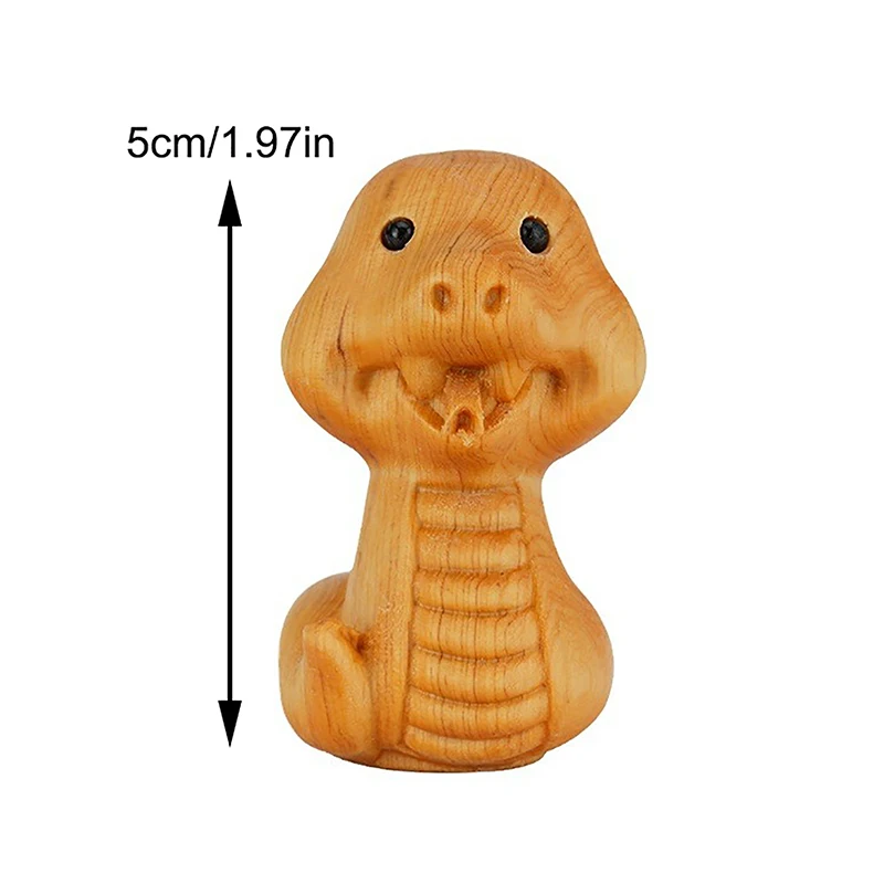 Мини резьба по дереву китайский новый год змея фотостатуя милая животное Декор