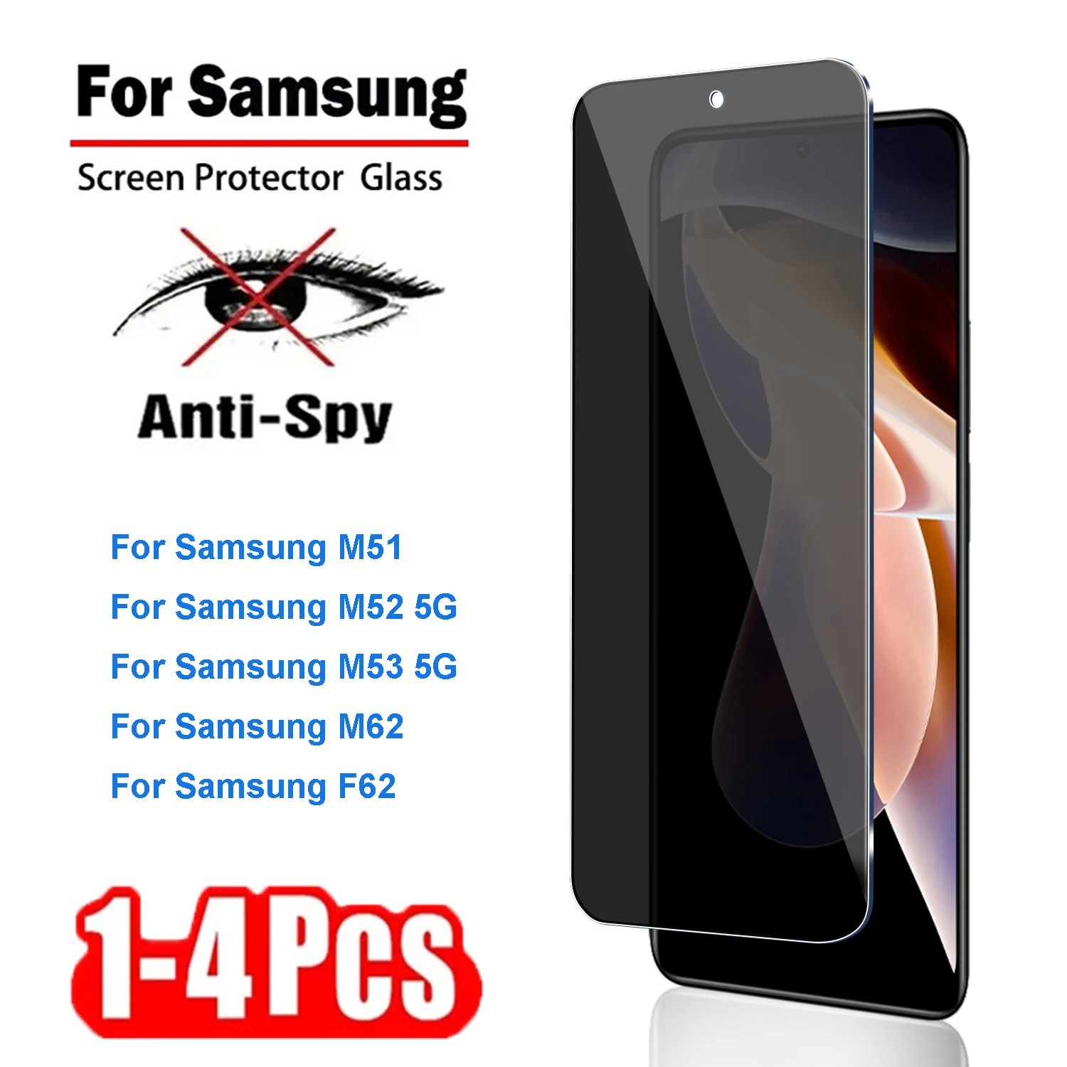 1-4 шт., защитное закаленное стекло для Samsung Galaxy F62 M62 M51 M52 M53