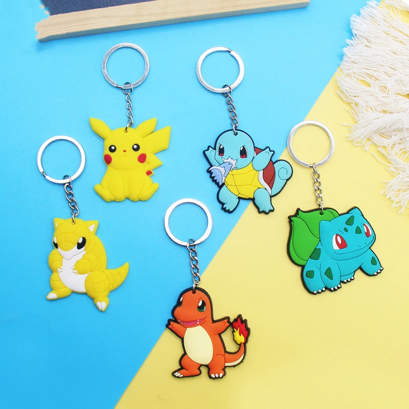 

New Cartoon Cartoon Pokemon PVC Soft Glue Keychain Creative Doll Key Chain Pendant Bag Bag Pendant Birthday Gift Small Gift