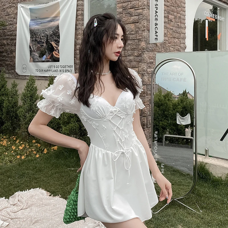 

Женский слитный купальник, купальный костюм, чистый белый женский летний облегающий красный однотонный бикини из спандекса 2022, купальник д...