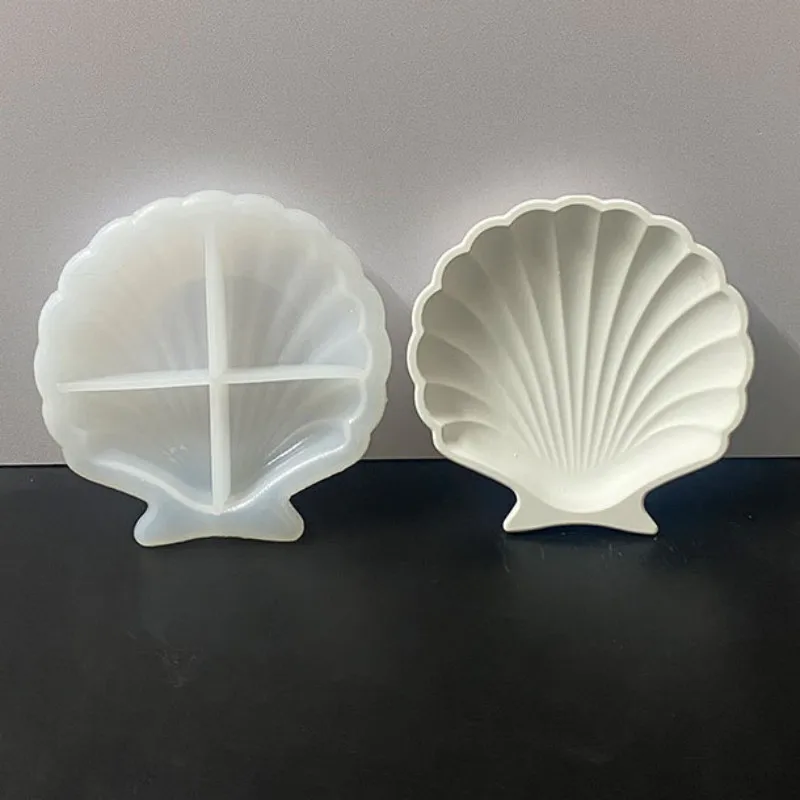 

Scallop Dish Silicone Mold DIY Jewelry Dish Storage Box Bottom Support Gypsum Resin Mold Jewelry Storage Tray Home Decoration