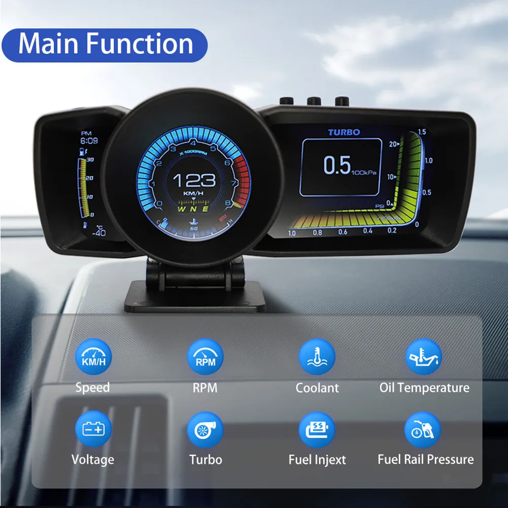 

Smart Gauge Display Meter OBD+GPS Car HUD Display Smart Car HUD Gauge Digital Odometer Digital Meter Car Electronic Accessories