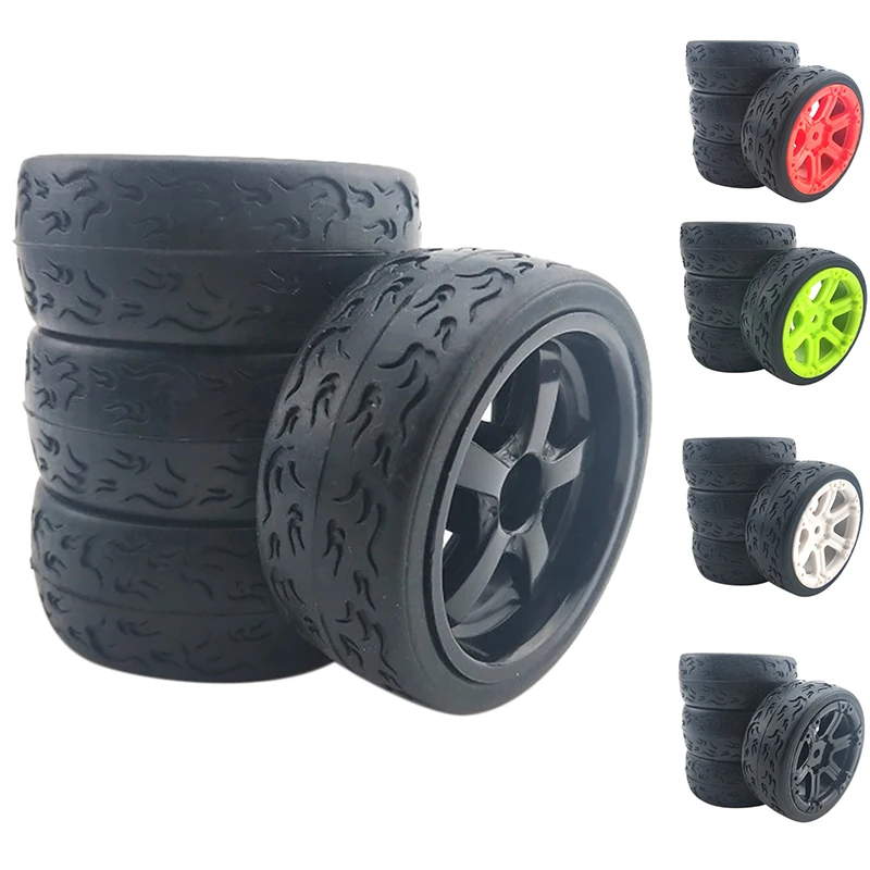 

4Pcs for RC 1/10 Car Tires Wheel Hub 12mm for 1:10 HSP RC on Road Rally Car S Flat Running Truck Drift