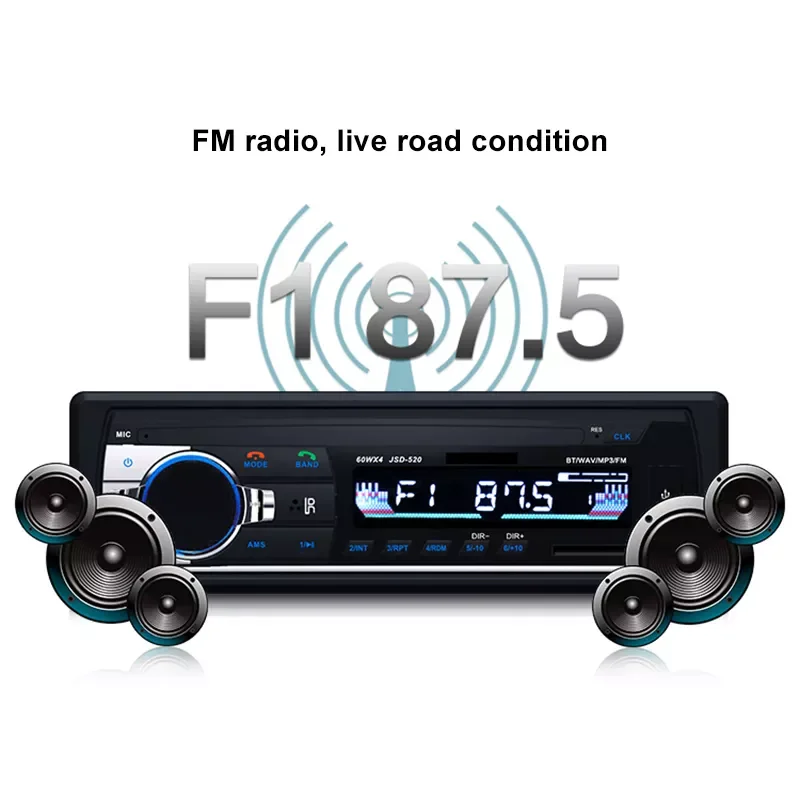 

automobile Radio Car Autoradio 1 Din Bluetooth SD MP3 Player Coche Radios Auto Audio Stereo usb charging for phone