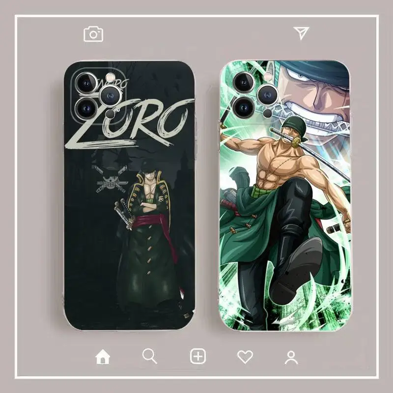 

BANDAI One piece Roronoa zoro Phone Case for iPhone 11 12 13 mini pro XS MAX 8 7 6 6S Plus X 5S SE 2020 XR cover