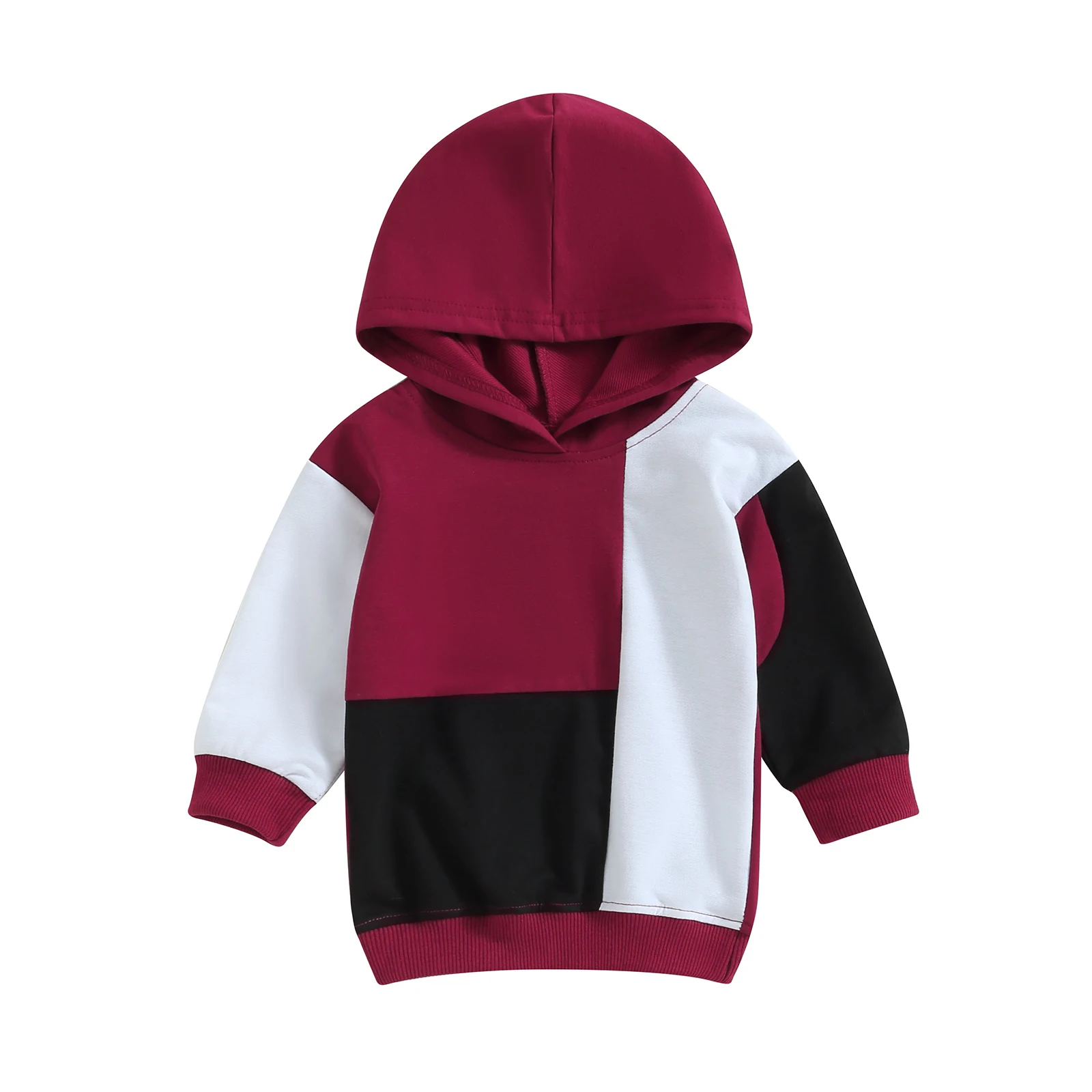 

BeQeuewll Baby Boys Hoodie Sweatshirt Casual Contrast Color For Autumn Spring Hooded Sweater Pullovers Tops for Toddler