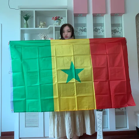 Zwjflagshow флаг Сенегала 90x150 см полиэстер, подвесная фотография, супер полиэстер, Футбольный флаг для украшения