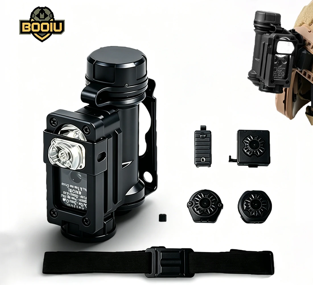 Фото Фонарь для шлема BOOIU Gen3 Sidewinder, многоцветный светодиодный водонепроницаемый нейлоновый стробоскоп для шлемов FAST, снаряжение для выживания на природе и охоты №1