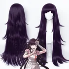 Парик Mikan Tsumiki из данганронпа, Длинный фиолетовый волнистый термостойкий для косплея, для костюма, с шапочкой