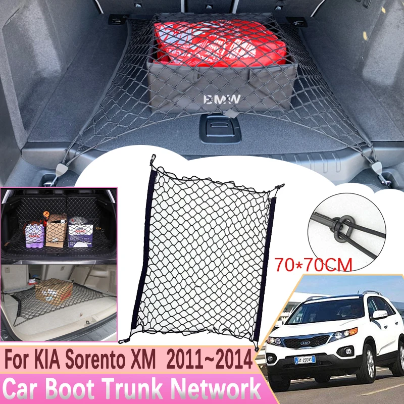 Car Boot Trunk Network Mesh for KIA Sorento XM 2010 2011 2012 2013 2014 Hooks Net Cargo Organizer Storage Para Auto Accessories