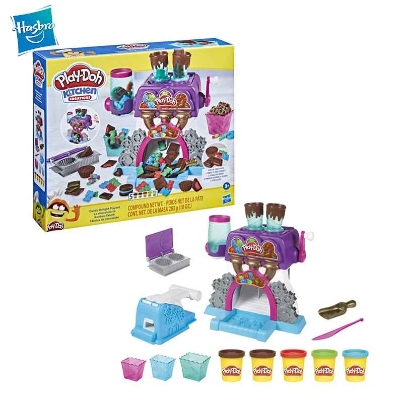 

Hasbro Play-doh Kitchen Creations The Chocolate Factory with 5 Jars of Non-toxic Dough for Children Kids Birthday Gift E9844