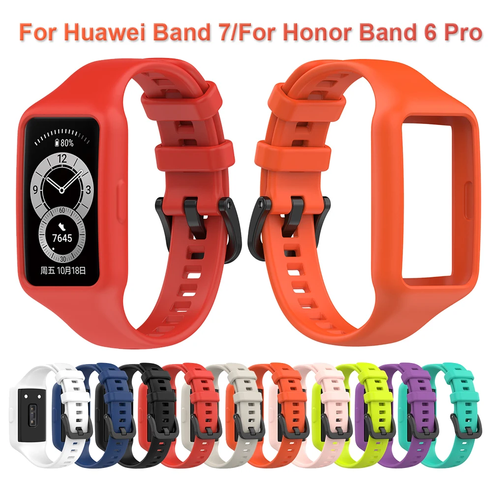

Силиконовый ремешок для Huawei Band 7, защитный ремешок для Huawei Honor Band 6 pro, браслет для Huawei band7, ремешок для наручных часов