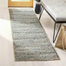 Tapis de course réversible en Jute et Denim, 2x10 pieds, tressé à la main, aspect rustique, pour salon de maison  (2)