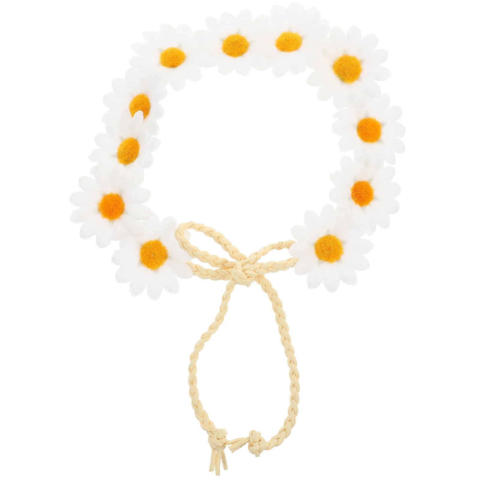 

Daisy Flower Headband Floral Headband Flower Hair Wreath Bridal Headpiece Festivals Hair Band for Kids Teens ( White )