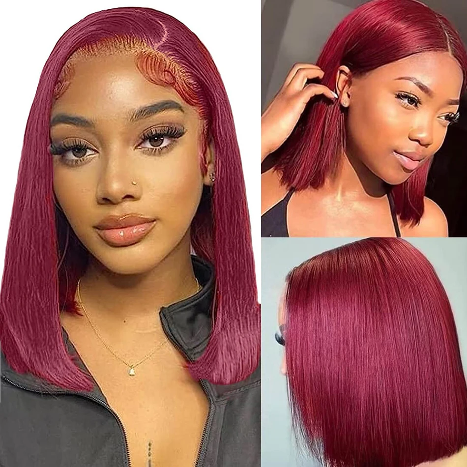 Короткие парики на шнурке бразильские человеческие волосы Remy прямые 13x4