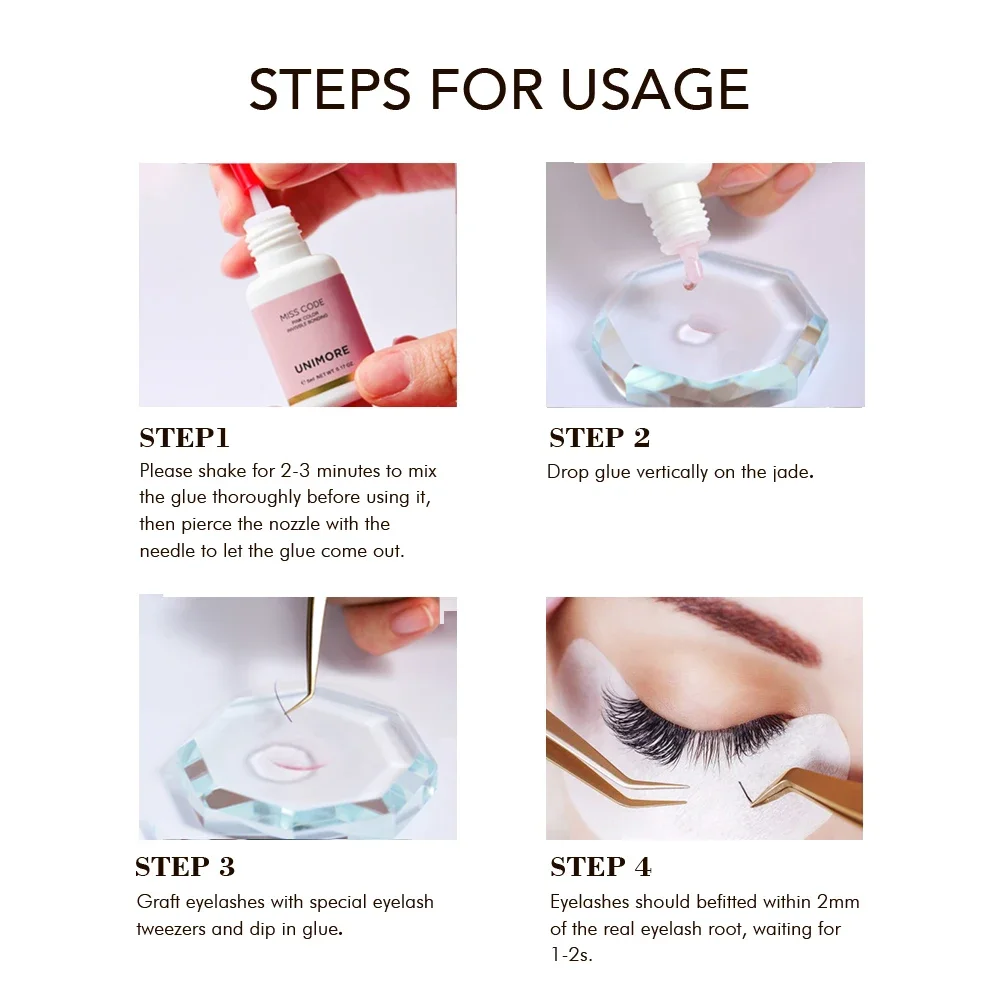 UNIMORE прозрачный праймер розовый клей для ресниц профессиональный Стандартный