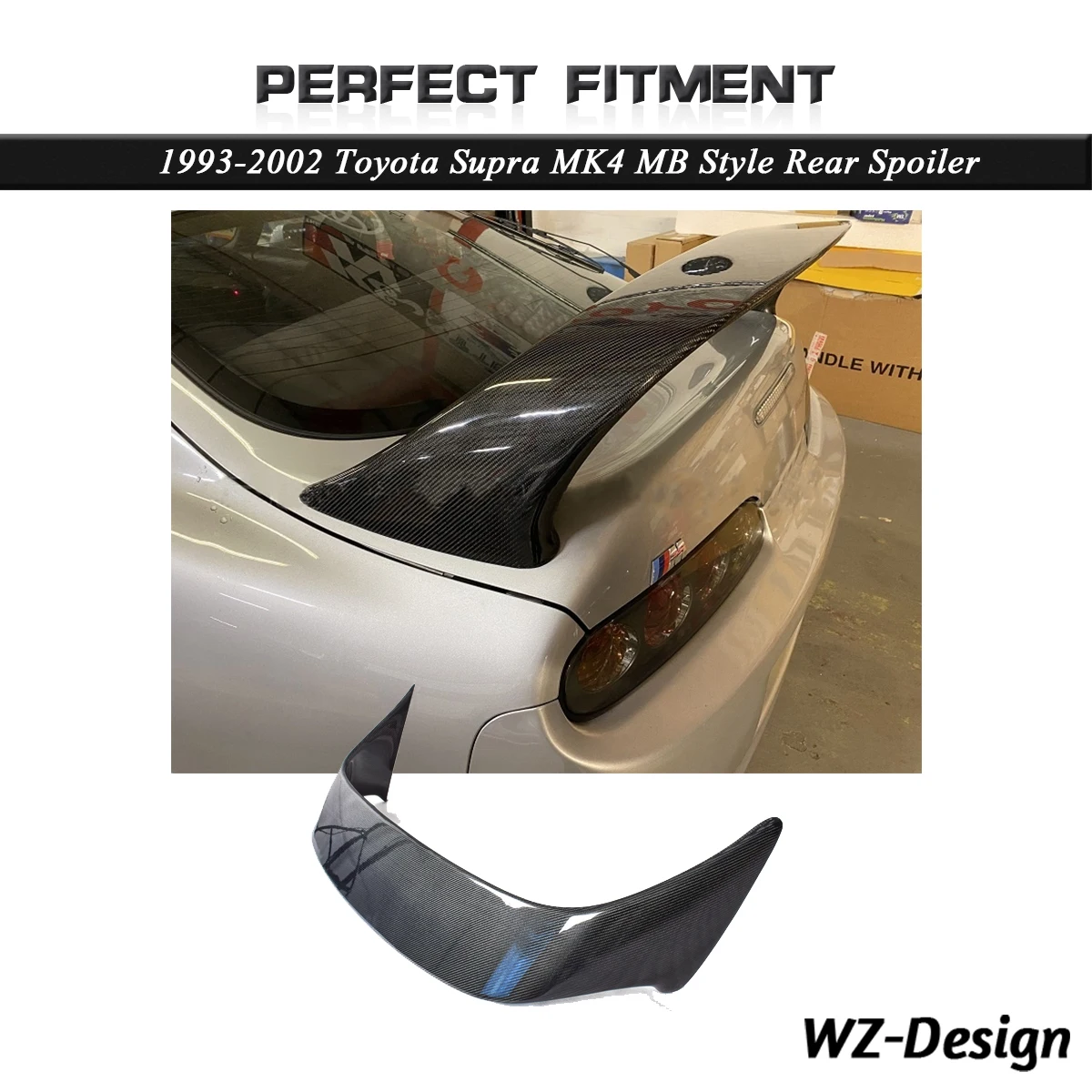 

Автомобильные аксессуары, задний спойлер из углеродного волокна подходит для 1993-2002 Toyota Supra MK4 MB, стильный задний спойлер, крыло багажника