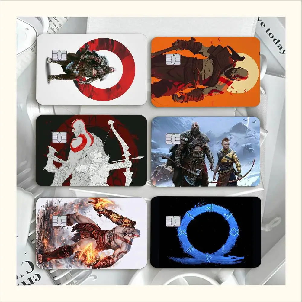Фото Водонепроницаемая пленка-наклейка Game God of War для кредитных карт, дебетовых карт, банковских карт, проездных на автобус №1