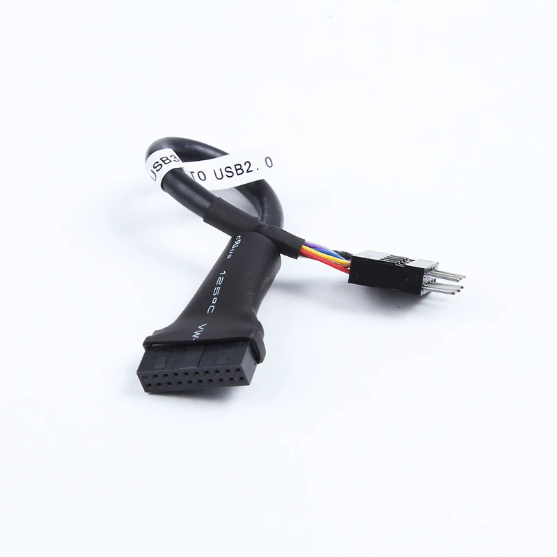 Фото Кабель-адаптер USB 3.0 на 2.0, 15 см, 20-контактный штекер на 9-контактный разъем для материнской платы, для ПК, для двухкамерных корпусов №1