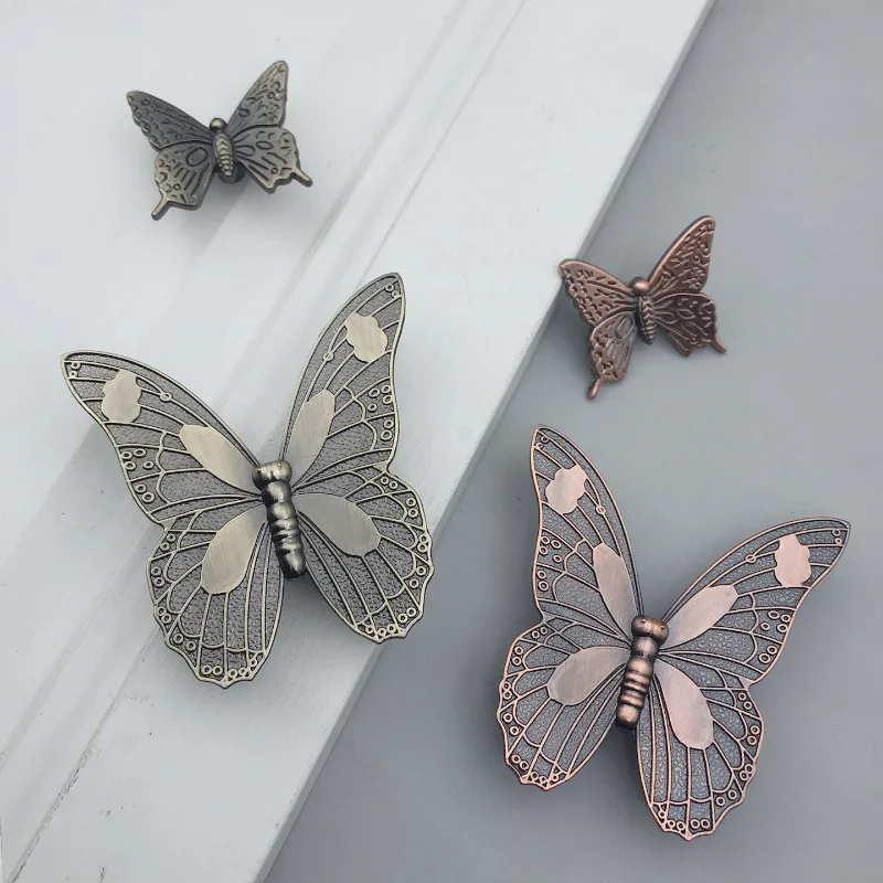 

1pc Vintage Butterfly Handle Pull Knob Furniture Door Handles Cupboard Cabinet Knobs Kitchen Drawer Pull Handles Home Decoration