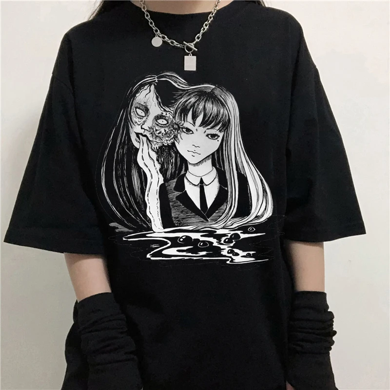 Футболка женская с графическим принтом готическая одежда Junji Ito Tomie Shintaro Kago летняя