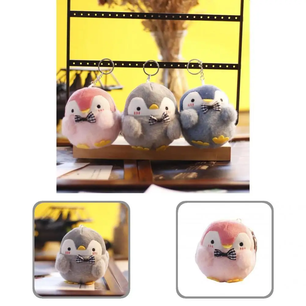 

Fun Soft Texture Lovely Appearance Stuffed Penguin Doll Keyring Pendant for Birthday Present Keychain Plush Pendant
