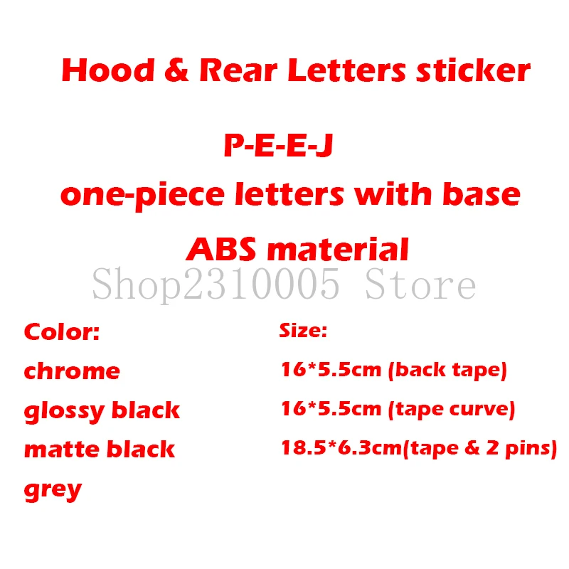 

One-piece Letters Emblem Base Car Rear Trunk Logo Sticker for Jeep Grand Cherokee Chrome Glossy Matte Black Grey (curved/2pins)