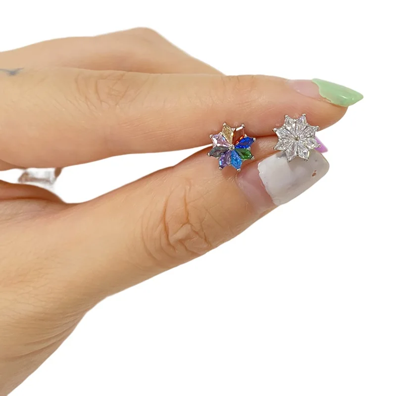 G23 Titanium EAR PIERC 8 Kite CZ Surround CZ Paved Top Threaded Labret Tragus Pircing Earrings Lip Tongue Studs Body Jewelry