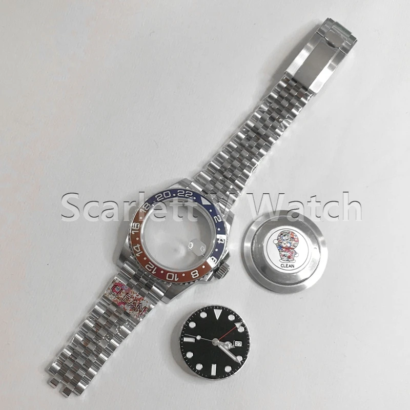 

Clean Factory Watch Red Blue Bezel GMT Super Perfect Quality Mount 3186 904L SS Men's Chronograph for 116710 126710