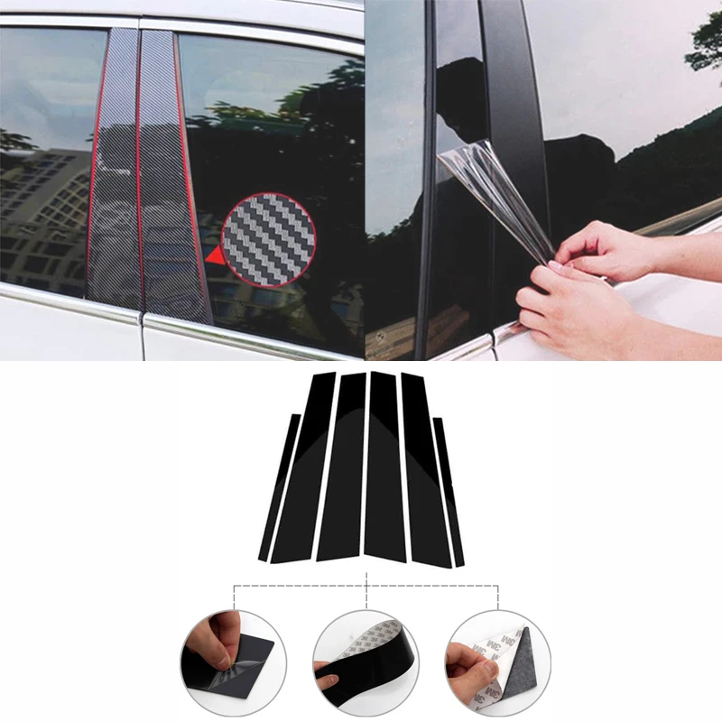 

Carbon Fiber Car Window B-Pillar Trim Sticker For BMW F30 E46 E90 G20 318i 325i 320i 328i Door Pillars Wrap Film Car Accessories