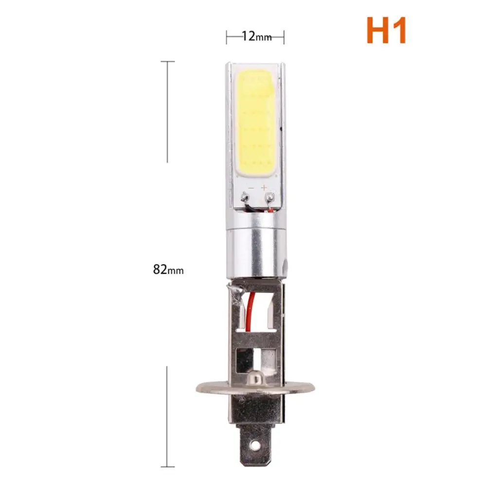 

1 Pair Aluminum Shell Car Led Lamp H1 / H3 Cob 10w Double-sided White Light High-brightness Anti-fog Light