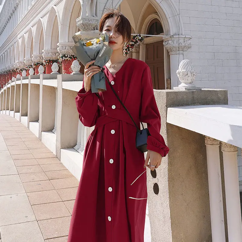 Женское винтажное платье-миди с длинным рукавом трапециевидной формы - купить по