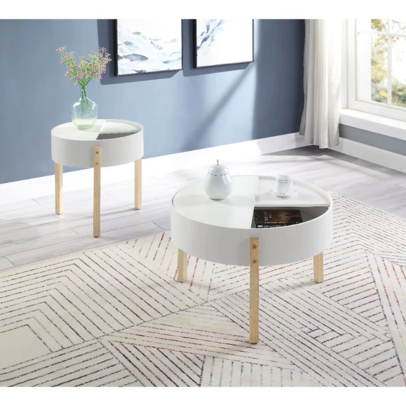 

Домашняя Современная Минималистичная деревянная мебель, столы для основной гостиной, стол для конца, белая натуральная сосна + МДФ, стол для гостиной и спальни