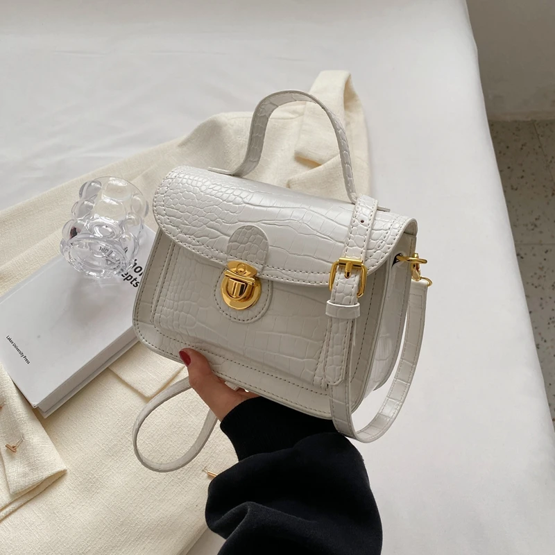 

Vintage Crocodile pattern Women's Bag Lock Luxury Designer Handbag Purse Crossbody Bags Tote Female Handbags Woman New Messenger