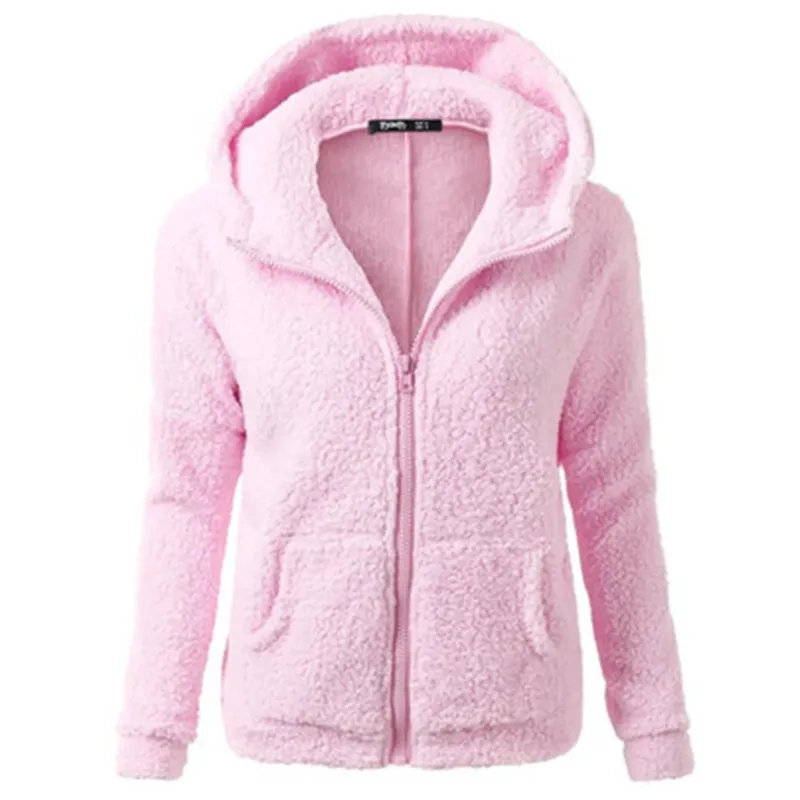 

Autumn and Winter Leisure Women's Hooded Jacket Zipper Sweatshirt Hooded Sweatshirt Winter Women's Plush Women's Coat