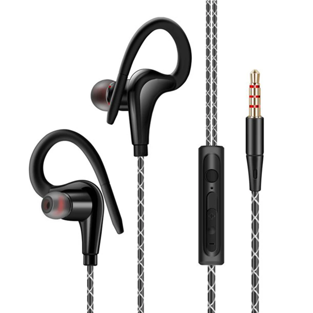 

Wired Earphone Volume Control With Hook Phone Tablet 3.5mm Jack Built-in Mic 3D Stereo Game Workout Running For Sports Anti Wrap
