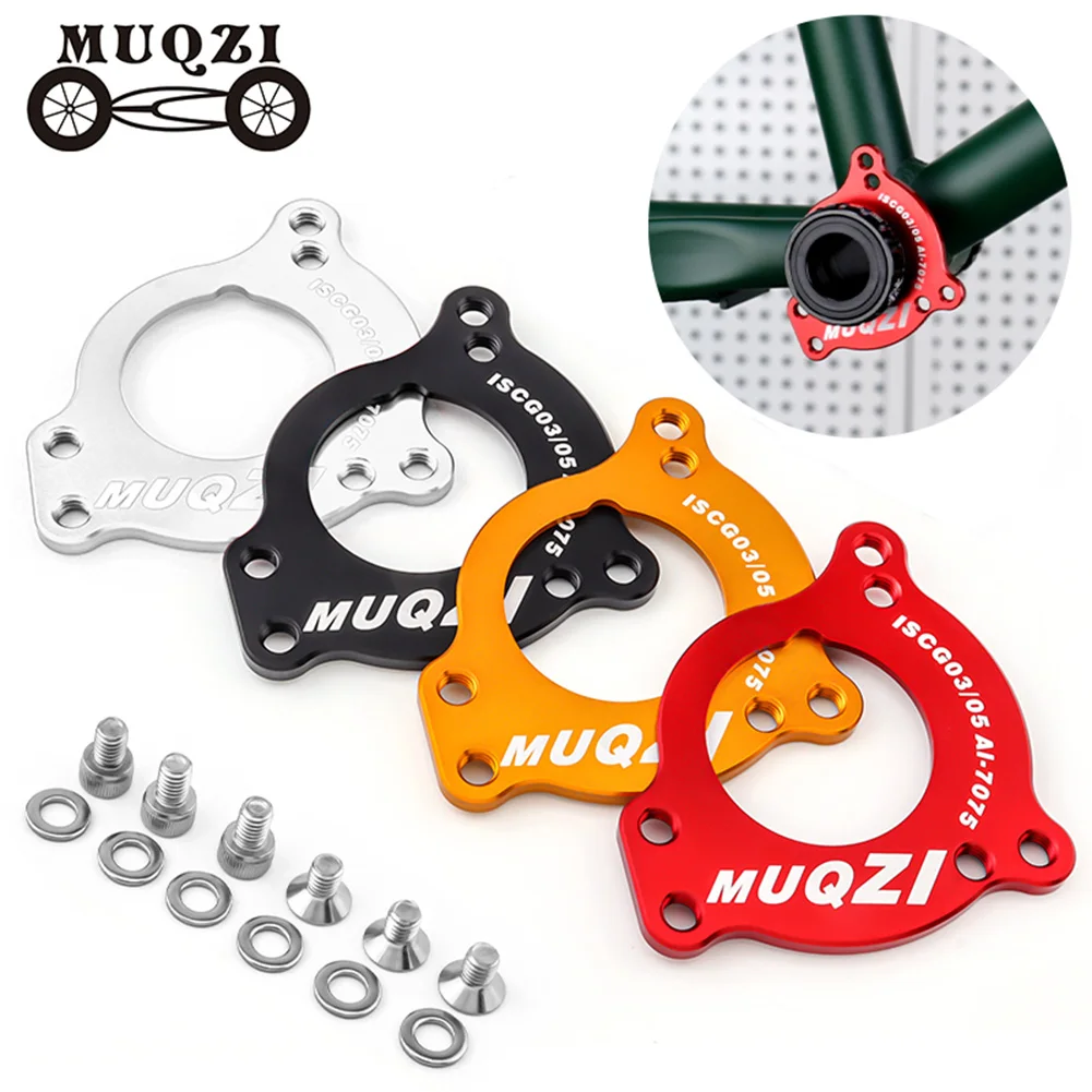 Lightweight MTB Bike Chain Guide Adapter for ISCG 03 ISCG 05 Bottom Bracket Conversion Adapter with Screws Accessories Red Black