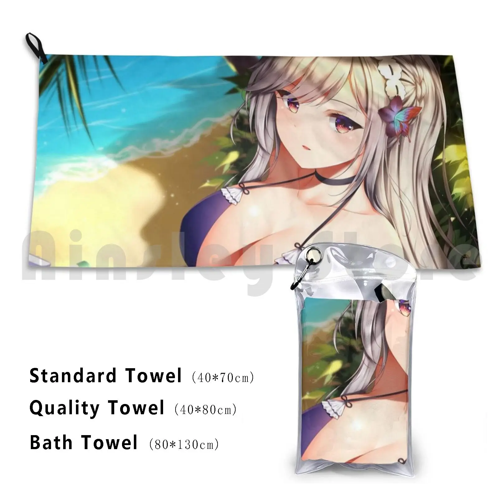 

Банное полотенце для пляжа с принтом «Аниме»