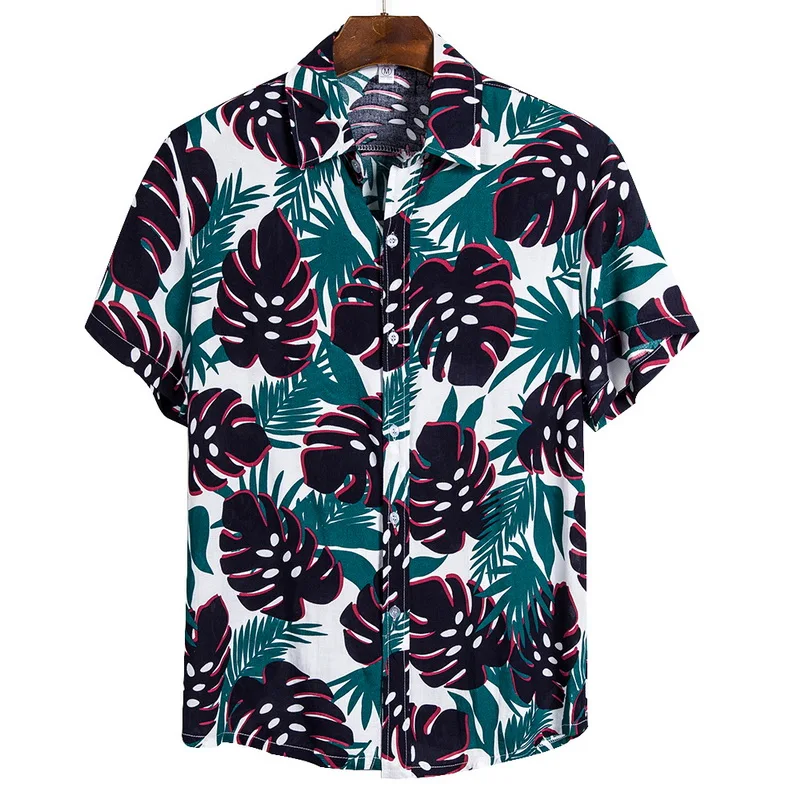 2022 New Arrival Men's Shirts Men Hawaiian Camicias Casual One Button Wild Printed Short-sleeve Blouses Tops |