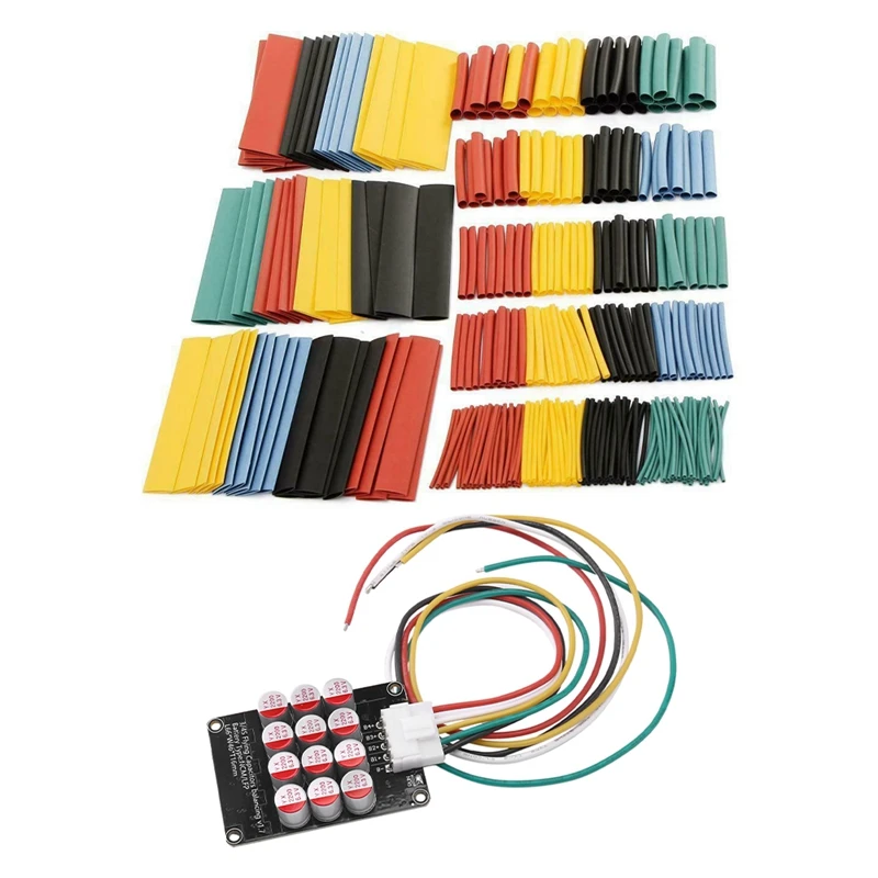 

328Pcs Cable Heat Shrink Tubing With 4S 5A Whole Group Balancer Active BMS Board