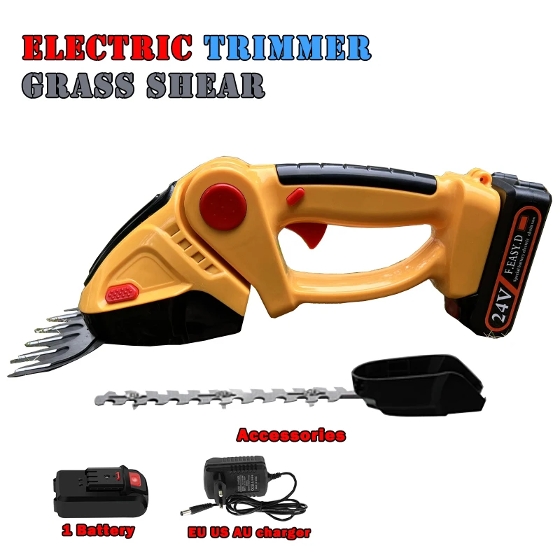 

2 in 1 Electric Hedge Trimmer Cordless 21V Household Lawn Mower Rechargeable Weeding Shear Pruning Mower Garden Tools