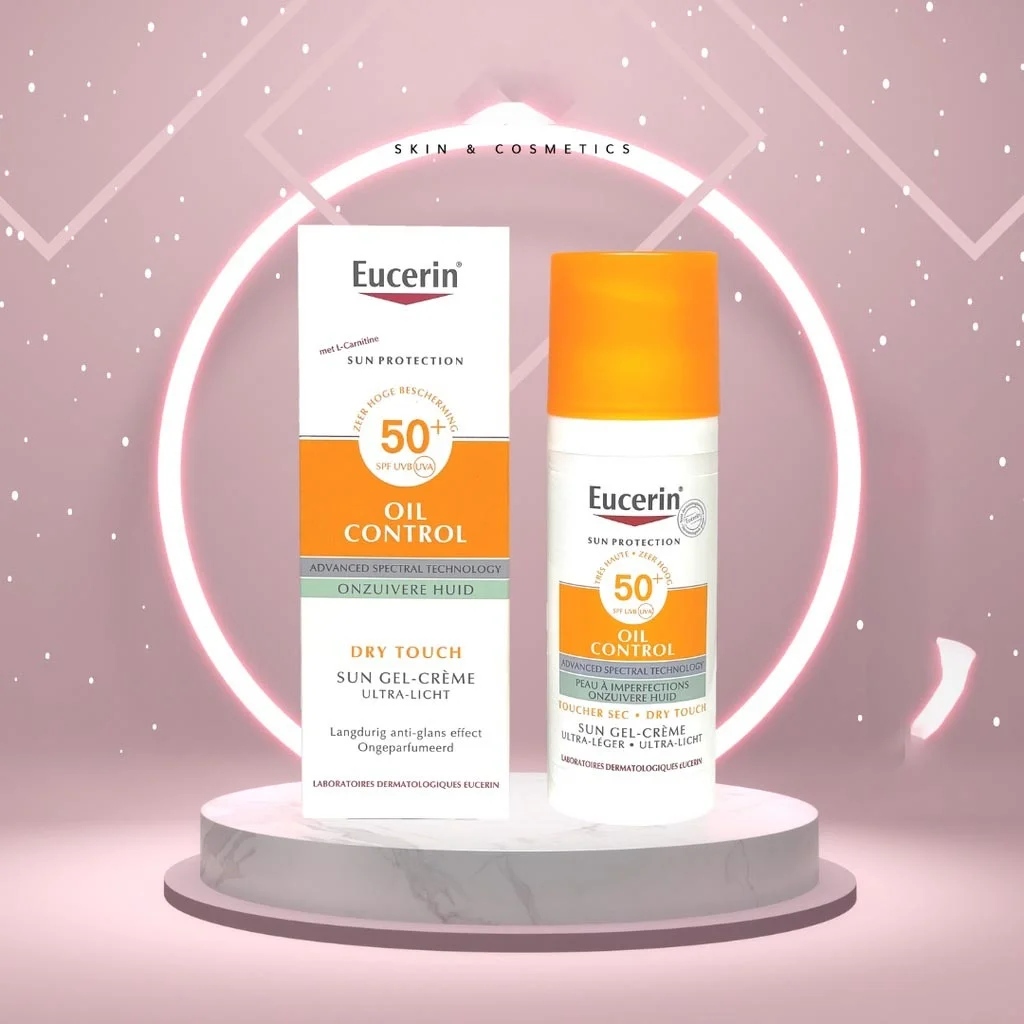 

Солнцезащитный крем для лица Eucerin, освежающий водостойкий отбеливающий гель для жирной и сухой кожи, 50 мл, SPF50 +