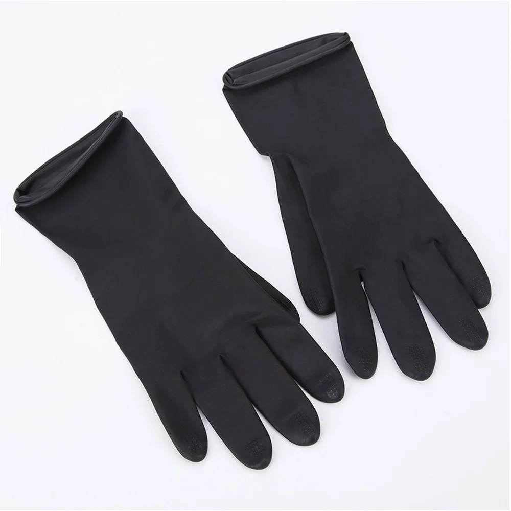 

1 Pair Hairdressing Rubber Gloves Dyed Gloves Durable Beauty Salons Durable Anti-slip Black Practical Glove Hair Styling Tools