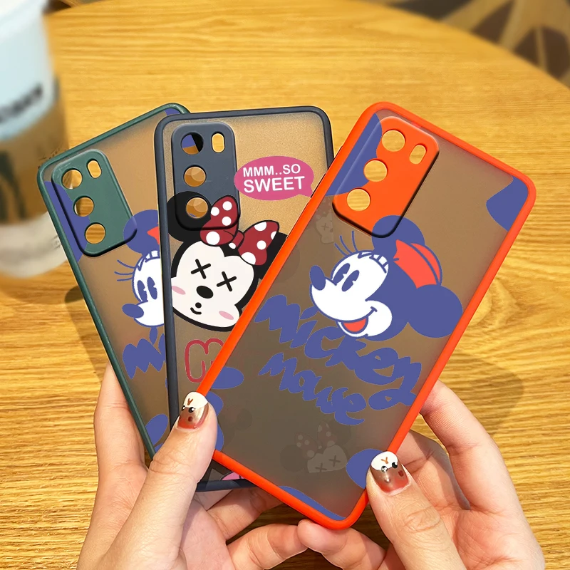 

Minnie Mouse Disney Cute For Huawei P50 P40 P30 P20 Mate 40 30 20 Pro Plus Lite Frosted Translucent Soft TPU Phone Case Capa